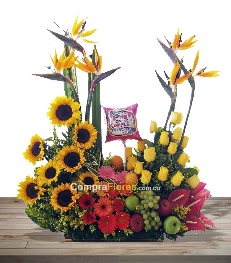 Arreglo Floral con Frutas dia de la madre