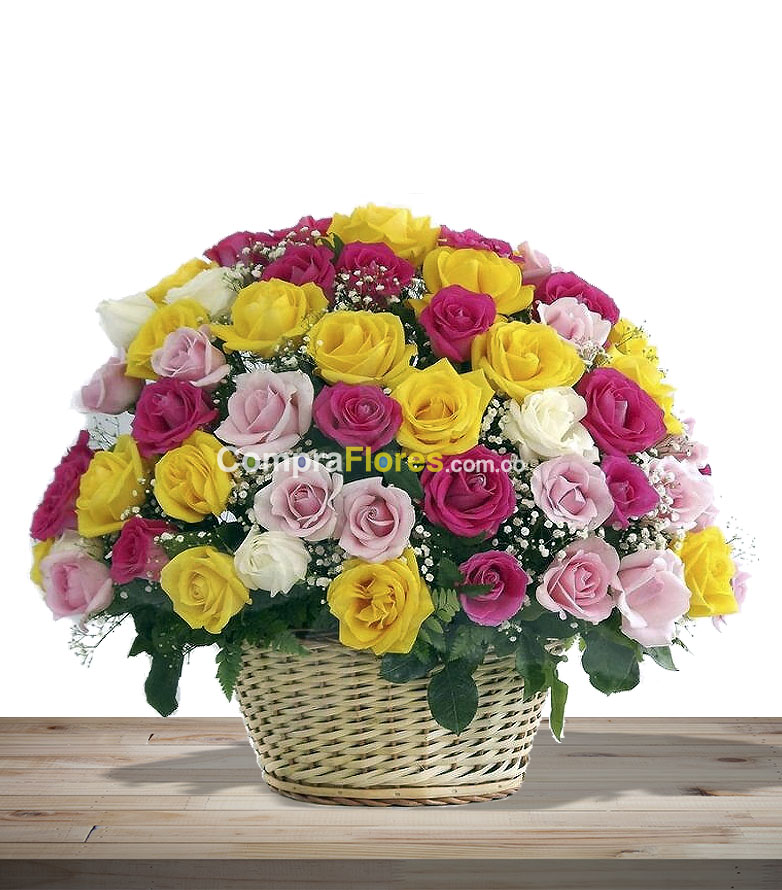 Canasta de Rosas Surtidas