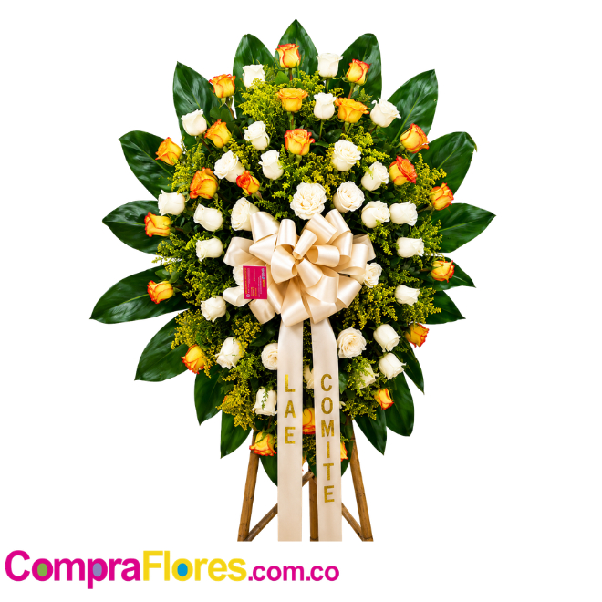 Corona funebre en rosas