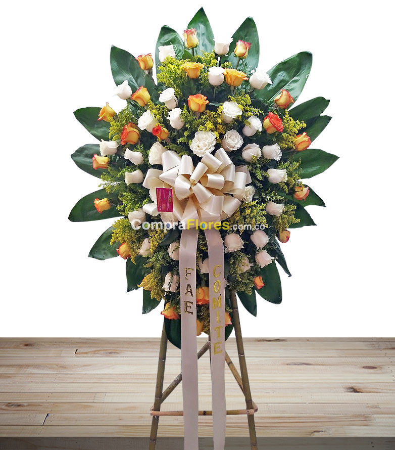Corona funebre en rosas