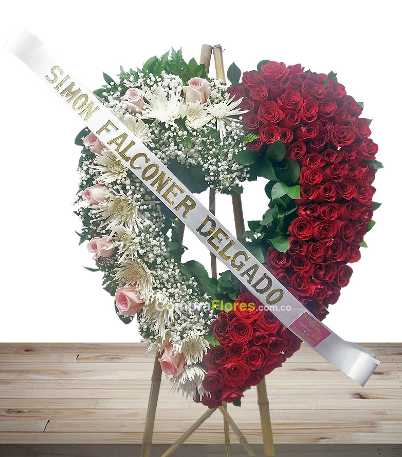 Corazon de Rosas Funebres en Cali