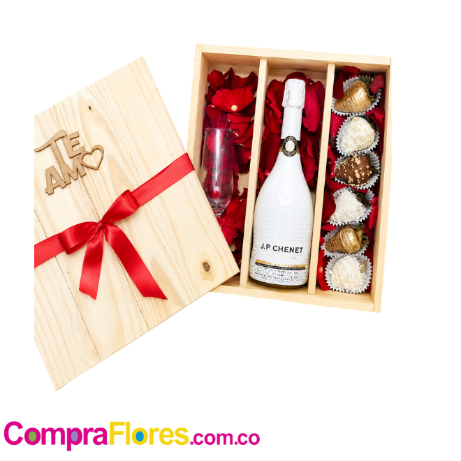 Vino J.P.CHENET y Fresas, Detalles para Cali