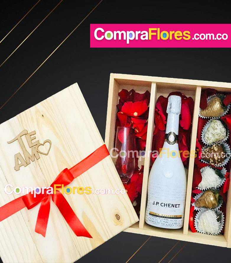 Vino J.P.CHENET y Fresas, Detalles para Cali