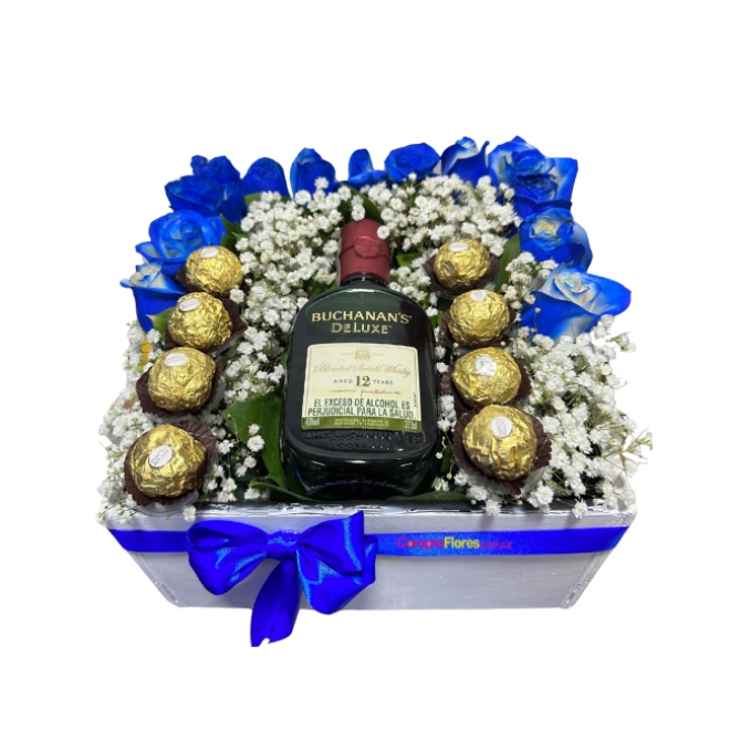 Caja Floral con licor