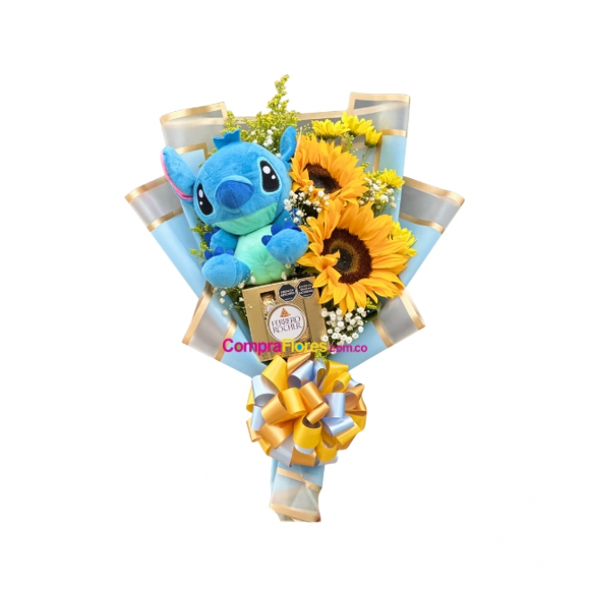 Bouquet de Girasoles con Stitch