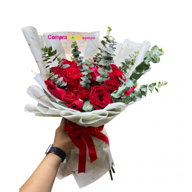 Bouquet Rojo de 24 Rosas 