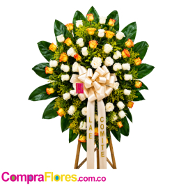 Corona funebre en rosas