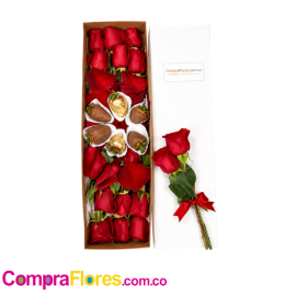 Rosas y Fresas en caja